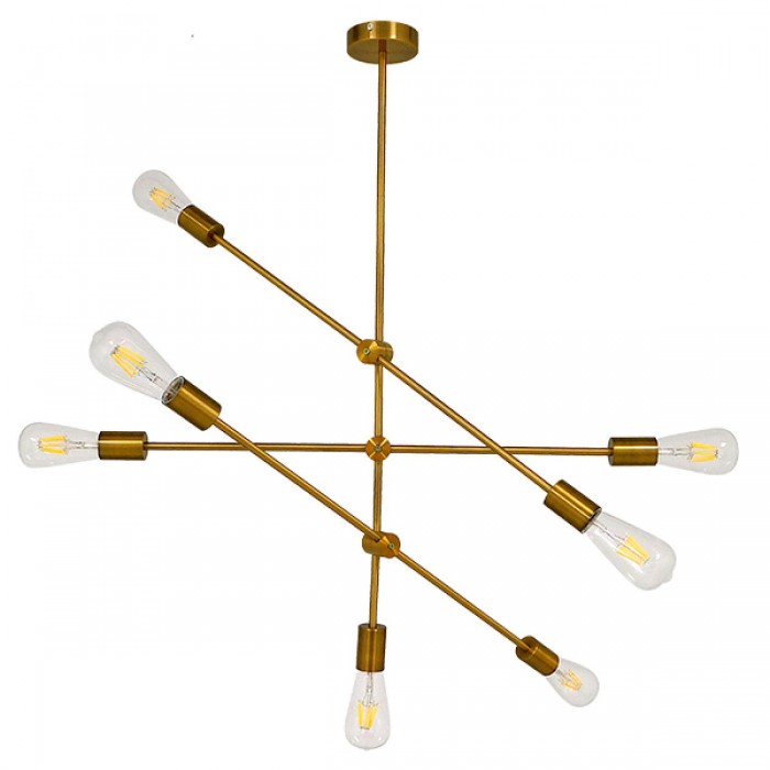 GloboStar® ESTHER 00993 Μοντέρνο Industrial Φωτιστικό Οροφής Πολύφωτο 7 x E27 Χρυσό Μεταλλικό Φ75 x Υ88cm GloboStar® ESTHER 00993 Μοντέρνο Industrial Φωτιστικό Οροφής Πολύφωτο 7 x E27 Χρυσό Μεταλλικό Φ75 x Υ88cm