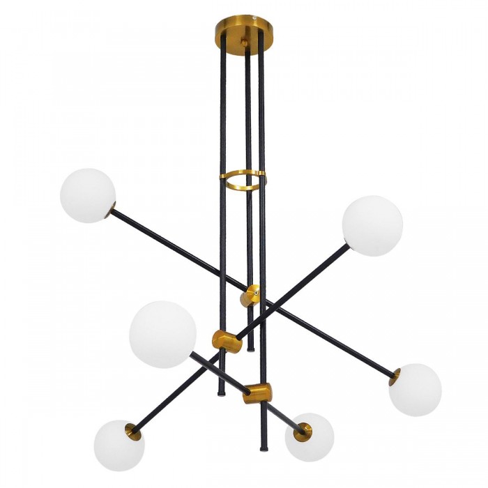 GloboStar® VELVET 00994 Μοντέρνο Industrial Φωτιστικό Οροφής Πολύφωτο 6 x G9 Μαύρο - Χρυσό Μεταλλικό Φ80 x Y85cm GloboStar® VELVET 00994 Μοντέρνο Industrial Φωτιστικό Οροφής Πολύφωτο 6 x G9 Μαύρο - Χρυσό Μεταλλικό Φ80 x Y85cm