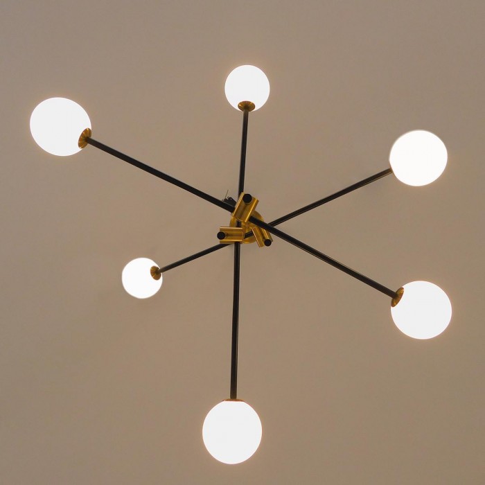 GloboStar® VELVET 00994 Μοντέρνο Industrial Φωτιστικό Οροφής Πολύφωτο 6 x G9 Μαύρο - Χρυσό Μεταλλικό Φ80 x Y85cm GloboStar® VELVET 00994 Μοντέρνο Industrial Φωτιστικό Οροφής Πολύφωτο 6 x G9 Μαύρο - Χρυσό Μεταλλικό Φ80 x Y85cm