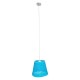 GloboStar® PLAYROOM 00995 Vintage Κρεμαστό Φωτιστικό Οροφής Μονόφωτο 1 x E27 Θαλασσί Ξύλινο Ψάθινο Rattan Φ32 x Υ27cm