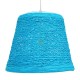 GloboStar® PLAYROOM 00995 Vintage Κρεμαστό Φωτιστικό Οροφής Μονόφωτο 1 x E27 Θαλασσί Ξύλινο Ψάθινο Rattan Φ32 x Υ27cm