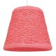 GloboStar® PLAYROOM 00996 Vintage Κρεμαστό Φωτιστικό Οροφής Μονόφωτο 1 x E27 Ροζ Ξύλινο Ψάθινο Rattan Φ32 x Υ27cm