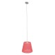 GloboStar® PLAYROOM 00996 Vintage Κρεμαστό Φωτιστικό Οροφής Μονόφωτο 1 x E27 Ροζ Ξύλινο Ψάθινο Rattan Φ32 x Υ27cm