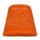 GloboStar® PLAYROOM 00997 Vintage Κρεμαστό Φωτιστικό Οροφής Μονόφωτο 1 x E27 Πορτοκαλί Ξύλινο Ψάθινο Rattan Φ32 x Υ27cm