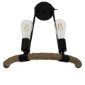 GloboStar® CROWN 01002 Vintage Industrial Φωτιστικό Τοίχου Απλίκα Δίφωτο Μαύρο Μεταλλικό με Μπεζ Σχοινί Μ21.5 x Π41 x Υ47cm GloboStar® CROWN 01002 Vintage Industrial Φωτιστικό Τοίχου Απλίκα Δίφωτο Μαύρο Μεταλλικό με Μπεζ Σχοινί Μ21.5 x Π41 x Υ47cm