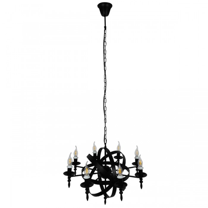 GloboStar® ESTELLE 01003 Vintage Industrial Κρεμαστό Φωτιστικό Οροφής Πολύφωτο Μαύρο Μεταλλικό Πολυέλαιος Φ65 x Y55cm GloboStar® ESTELLE 01003 Vintage Industrial Κρεμαστό Φωτιστικό Οροφής Πολύφωτο Μαύρο Μεταλλικό Πολυέλαιος Φ65 x Y55cm