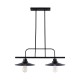 GloboStar® REGAL 01007 Vintage Industrial Φωτιστικό Οροφής Δίφωτο Μαύρο Μεταλλικό Ράγα Μ67 x Π26 x Υ85cm