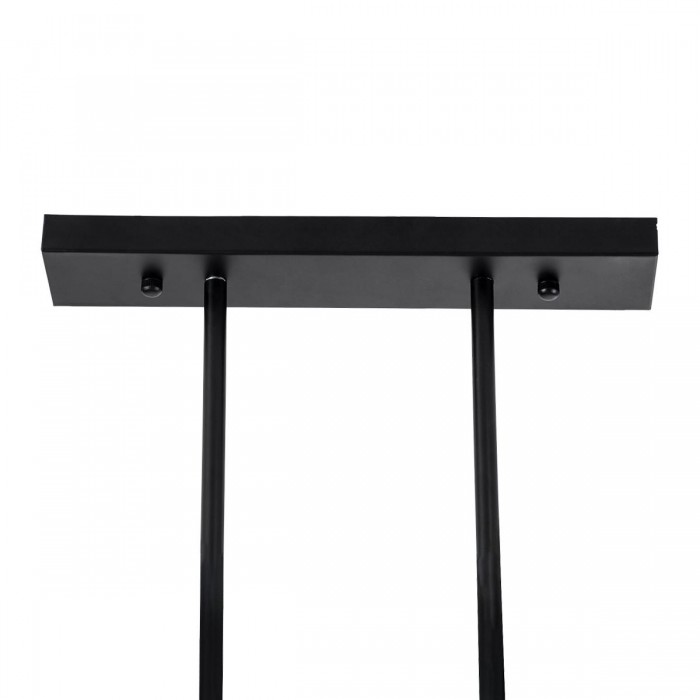 GloboStar® REGAL 01007 Vintage Industrial Φωτιστικό Οροφής Δίφωτο Μαύρο Μεταλλικό Ράγα Μ67 x Π26 x Υ85cm
