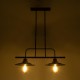 GloboStar® REGAL 01007 Vintage Industrial Φωτιστικό Οροφής Δίφωτο Μαύρο Μεταλλικό Ράγα Μ67 x Π26 x Υ85cm