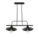 GloboStar® REGAL 01007 Vintage Industrial Φωτιστικό Οροφής Δίφωτο Μαύρο Μεταλλικό Ράγα Μ67 x Π26 x Υ85cm