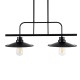 GloboStar® REGAL 01007 Vintage Industrial Φωτιστικό Οροφής Δίφωτο Μαύρο Μεταλλικό Ράγα Μ67 x Π26 x Υ85cm