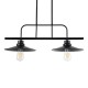 GloboStar® REGAL 01007 Vintage Industrial Φωτιστικό Οροφής Δίφωτο Μαύρο Μεταλλικό Ράγα Μ67 x Π26 x Υ85cm