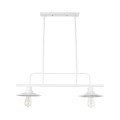 GloboStar® REGAL 01008 Vintage Industrial Φωτιστικό Οροφής Δίφωτο Λευκό Μεταλλικό Ράγα Μ67 x Π26 x Υ85cm