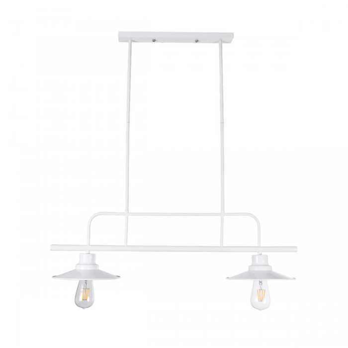 GloboStar® REGAL 01008 Vintage Industrial Φωτιστικό Οροφής Δίφωτο Λευκό Μεταλλικό Ράγα Μ67 x Π26 x Υ85cm GloboStar® REGAL 01008 Vintage Industrial Φωτιστικό Οροφής Δίφωτο Λευκό Μεταλλικό Ράγα Μ67 x Π26 x Υ85cm