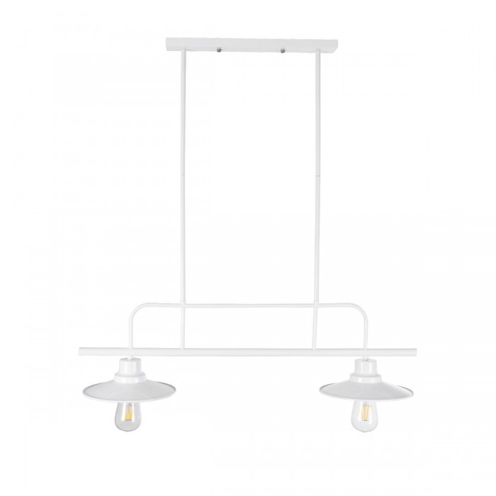 GloboStar® REGAL 01008 Vintage Industrial Φωτιστικό Οροφής Δίφωτο Λευκό Μεταλλικό Ράγα Μ67 x Π26 x Υ85cm GloboStar® REGAL 01008 Vintage Industrial Φωτιστικό Οροφής Δίφωτο Λευκό Μεταλλικό Ράγα Μ67 x Π26 x Υ85cm