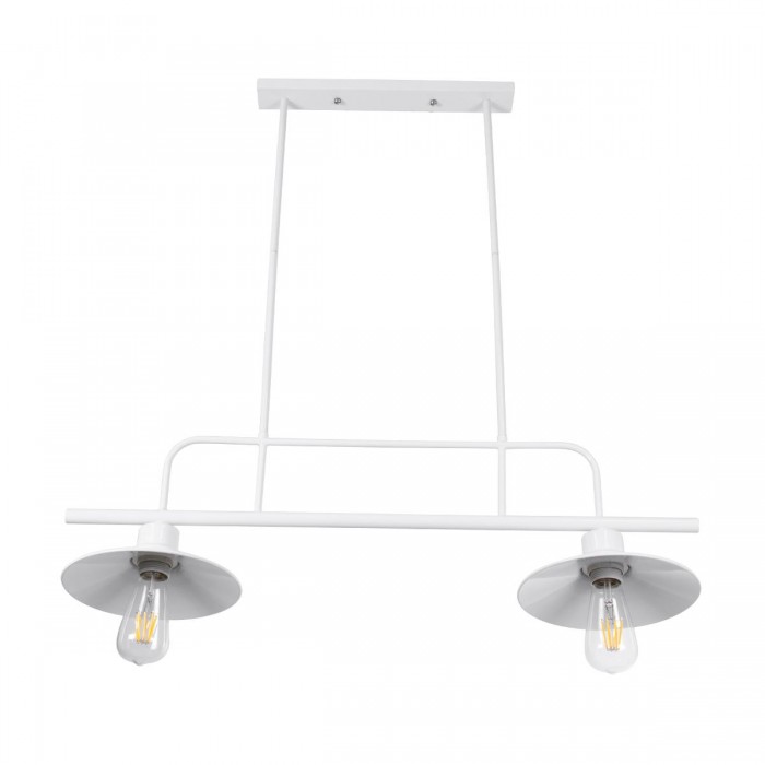 GloboStar® REGAL 01008 Vintage Industrial Φωτιστικό Οροφής Δίφωτο Λευκό Μεταλλικό Ράγα Μ67 x Π26 x Υ85cm GloboStar® REGAL 01008 Vintage Industrial Φωτιστικό Οροφής Δίφωτο Λευκό Μεταλλικό Ράγα Μ67 x Π26 x Υ85cm