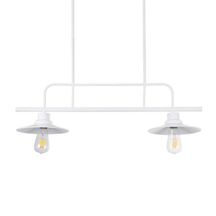 GloboStar® REGAL 01008 Vintage Industrial Φωτιστικό Οροφής Δίφωτο Λευκό Μεταλλικό Ράγα Μ67 x Π26 x Υ85cm GloboStar® REGAL 01008 Vintage Industrial Φωτιστικό Οροφής Δίφωτο Λευκό Μεταλλικό Ράγα Μ67 x Π26 x Υ85cm