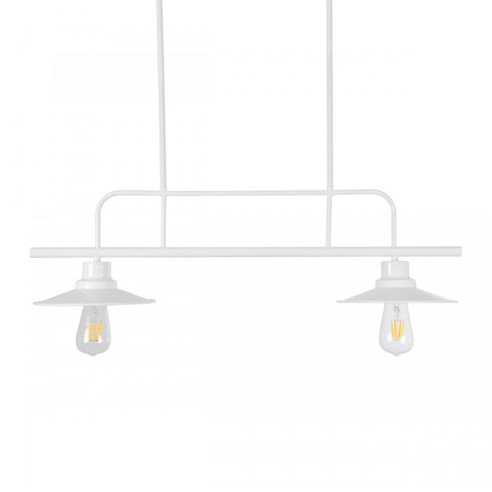 GloboStar® REGAL 01008 Vintage Industrial Φωτιστικό Οροφής Δίφωτο Λευκό Μεταλλικό Ράγα Μ67 x Π26 x Υ85cm GloboStar® REGAL 01008 Vintage Industrial Φωτιστικό Οροφής Δίφωτο Λευκό Μεταλλικό Ράγα Μ67 x Π26 x Υ85cm