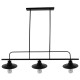 GloboStar® REGAL 01009 Vintage Industrial Φωτιστικό Οροφής Τρίφωτο Μαύρο Ράγα Μ113 x Π26 x Υ85cm