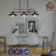 GloboStar® REGAL 01009 Vintage Industrial Φωτιστικό Οροφής Τρίφωτο Μαύρο Ράγα Μ113 x Π26 x Υ85cm