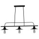 GloboStar® REGAL 01009 Vintage Industrial Φωτιστικό Οροφής Τρίφωτο Μαύρο Ράγα Μ113 x Π26 x Υ85cm
