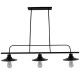 GloboStar® REGAL 01009 Vintage Industrial Φωτιστικό Οροφής Τρίφωτο Μαύρο Ράγα Μ113 x Π26 x Υ85cm