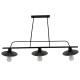 GloboStar® REGAL 01009 Vintage Industrial Φωτιστικό Οροφής Τρίφωτο Μαύρο Ράγα Μ113 x Π26 x Υ85cm
