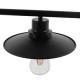 GloboStar® REGAL 01009 Vintage Industrial Φωτιστικό Οροφής Τρίφωτο Μαύρο Ράγα Μ113 x Π26 x Υ85cm