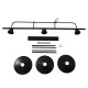 GloboStar® REGAL 01009 Vintage Industrial Φωτιστικό Οροφής Τρίφωτο Μαύρο Ράγα Μ113 x Π26 x Υ85cm