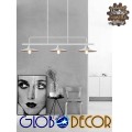 GloboStar® REGAL 01010 Vintage Industrial Φωτιστικό Οροφής Τρίφωτο Λευκό Μεταλλικό Ράγα Μ113 x Π26 x Υ85cm GloboStar® REGAL 01010 Vintage Industrial Φωτιστικό Οροφής Τρίφωτο Λευκό Μεταλλικό Ράγα Μ113 x Π26 x Υ85cm