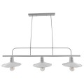 GloboStar® REGAL 01010 Vintage Industrial Φωτιστικό Οροφής Τρίφωτο Λευκό Μεταλλικό Ράγα Μ113 x Π26 x Υ85cm GloboStar® REGAL 01010 Vintage Industrial Φωτιστικό Οροφής Τρίφωτο Λευκό Μεταλλικό Ράγα Μ113 x Π26 x Υ85cm