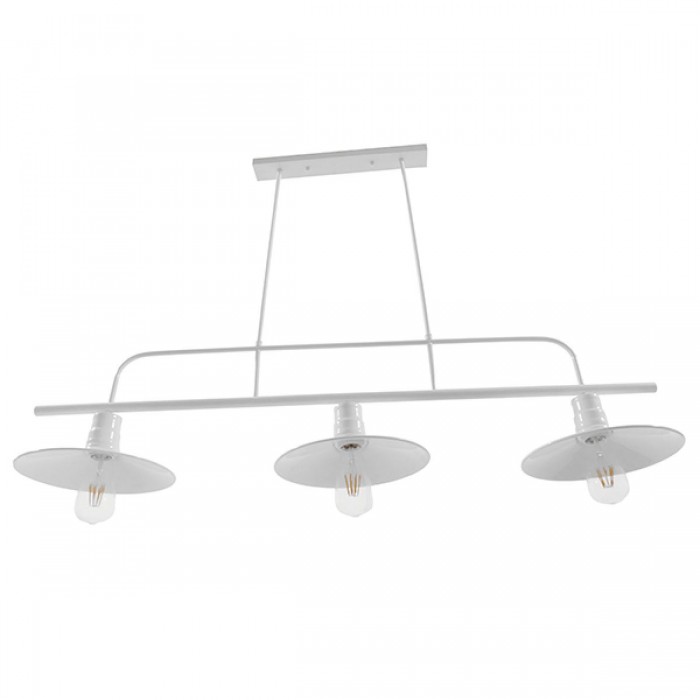 GloboStar® REGAL 01010 Vintage Industrial Φωτιστικό Οροφής Τρίφωτο Λευκό Μεταλλικό Ράγα Μ113 x Π26 x Υ85cm GloboStar® REGAL 01010 Vintage Industrial Φωτιστικό Οροφής Τρίφωτο Λευκό Μεταλλικό Ράγα Μ113 x Π26 x Υ85cm