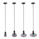 GloboStar® FEMINE 01011 SET 4 Μοντέρνα Κρεμαστά Φωτιστικά Οροφής Ποολύφωτο 4 x E27 Γυάλινα Φιμέ Χρωμίου Μονόφωτα Καμπάνα GloboStar® FEMINE 01011 SET 4 Μοντέρνα Κρεμαστά Φωτιστικά Οροφής Ποολύφωτο 4 x E27 Γυάλινα Φιμέ Χρωμίου Μονόφωτα Καμπάνα