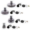 GloboStar® FEMINE 01011 SET 4 Μοντέρνα Κρεμαστά Φωτιστικά Οροφής Ποολύφωτο 4 x E27 Γυάλινα Φιμέ Χρωμίου Μονόφωτα Καμπάνα