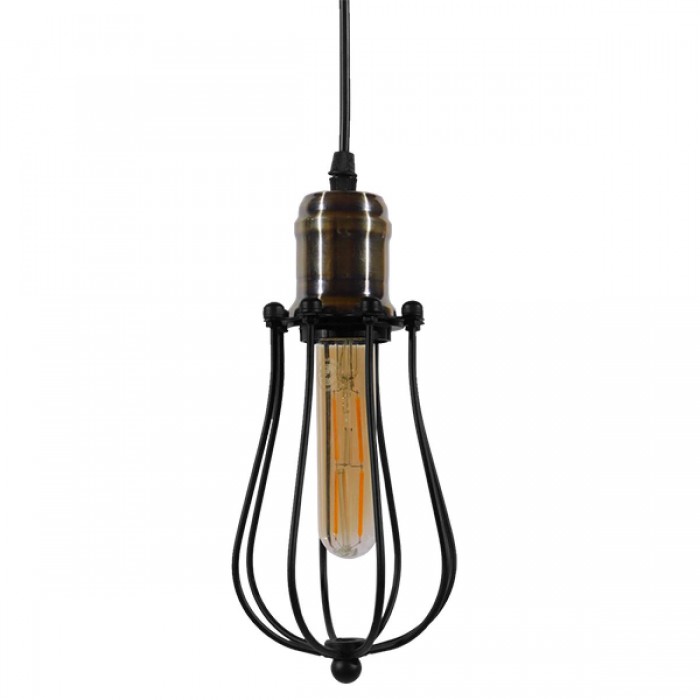 GloboStar® CAMBER 01016 Vintage Industrial Κρεμαστό Φωτιστικό Οροφής Μονόφωτο Μαύρο Μεταλλικό Πλέγμα Φ11 x Y25cm GloboStar® CAMBER 01016 Vintage Industrial Κρεμαστό Φωτιστικό Οροφής Μονόφωτο Μαύρο Μεταλλικό Πλέγμα Φ11 x Y25cm