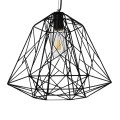GloboStar® GRID 01022 Vintage Industrial Kρεμαστό Φωτιστικό Οροφής Μονόφωτο Μαύρο Μεταλλικό Πλέγμα Φ32 x Y34cm