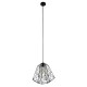 GloboStar® GRID 01022 Vintage Industrial Kρεμαστό Φωτιστικό Οροφής Μονόφωτο Μαύρο Μεταλλικό Πλέγμα Φ32 x Y34cm
