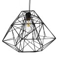 GloboStar® GRID 01022 Vintage Industrial Kρεμαστό Φωτιστικό Οροφής Μονόφωτο Μαύρο Μεταλλικό Πλέγμα Φ32 x Y34cm