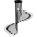 GloboStar® STAIRS 01024 Μοντέρνο Φωτιστικό Οροφής Πολύφωτο Μαύρο Μεταλλικό Φ80 x Y95cm