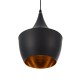GloboStar® SHANGHAI BLACK 01025-A Μοντέρνο Κρεμαστό Φωτιστικό Οροφής Μονόφωτο 1 x E27 Μαύρο Μεταλλικό Καμπάνα Φ24 x Υ30cm