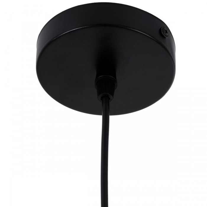 GloboStar® SHANGHAI BLACK 01025-B Μοντέρνο Κρεμαστό Φωτιστικό Οροφής Μονόφωτο 1 x E27 Μαύρο Μεταλλικό Καμπάνα Φ37 x Υ20cm