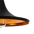 GloboStar® SHANGHAI BLACK 01025 SET 3 Μοντέρνα Κρεμαστά Φωτιστικά Οροφής Τρίφωτο 3 x E27 Μαύρα Μεταλλικά Καμπάνα