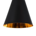 GloboStar® SHANGHAI BLACK 01025 SET 3 Μοντέρνα Κρεμαστά Φωτιστικά Οροφής Τρίφωτο 3 x E27 Μαύρα Μεταλλικά Καμπάνα
