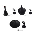 GloboStar® SHANGHAI BLACK 01025 SET 3 Μοντέρνα Κρεμαστά Φωτιστικά Οροφής Τρίφωτο 3 x E27 Μαύρα Μεταλλικά Καμπάνα