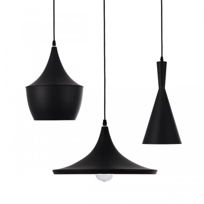 GloboStar® SHANGHAI BLACK 01025 SET 3 Μοντέρνα Κρεμαστά Φωτιστικά Οροφής Τρίφωτο 3 x E27 Μαύρα Μεταλλικά Καμπάνα GloboStar® SHANGHAI BLACK 01025 SET 3 Μοντέρνα Κρεμαστά Φωτιστικά Οροφής Τρίφωτο 3 x E27 Μαύρα Μεταλλικά Καμπάνα