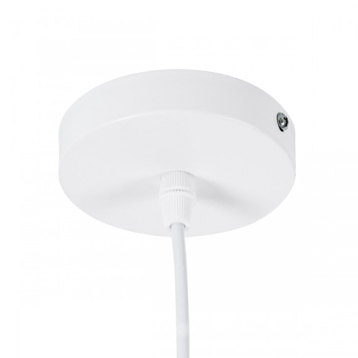 GloboStar® SHANGHAI WHITE 01026-C Μοντέρνο Κρεμαστό Φωτιστικό Οροφής Μονόφωτο 1 x E27 Λευκό Μεταλλικό Καμπάνα Φ19 x Υ38cm