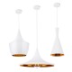 GloboStar® SHANGHAI WHITE 01026 SET 3 Μοντέρνα Κρεμαστά Φωτιστικά Οροφής Τρίφωτο 3 x E27 Λευκά Μεταλλικά Καμπάνα