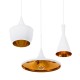GloboStar® SHANGHAI WHITE 01026 SET 3 Μοντέρνα Κρεμαστά Φωτιστικά Οροφής Τρίφωτο 3 x E27 Λευκά Μεταλλικά Καμπάνα