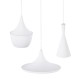 GloboStar® SHANGHAI WHITE 01026 SET 3 Μοντέρνα Κρεμαστά Φωτιστικά Οροφής Τρίφωτο 3 x E27 Λευκά Μεταλλικά Καμπάνα