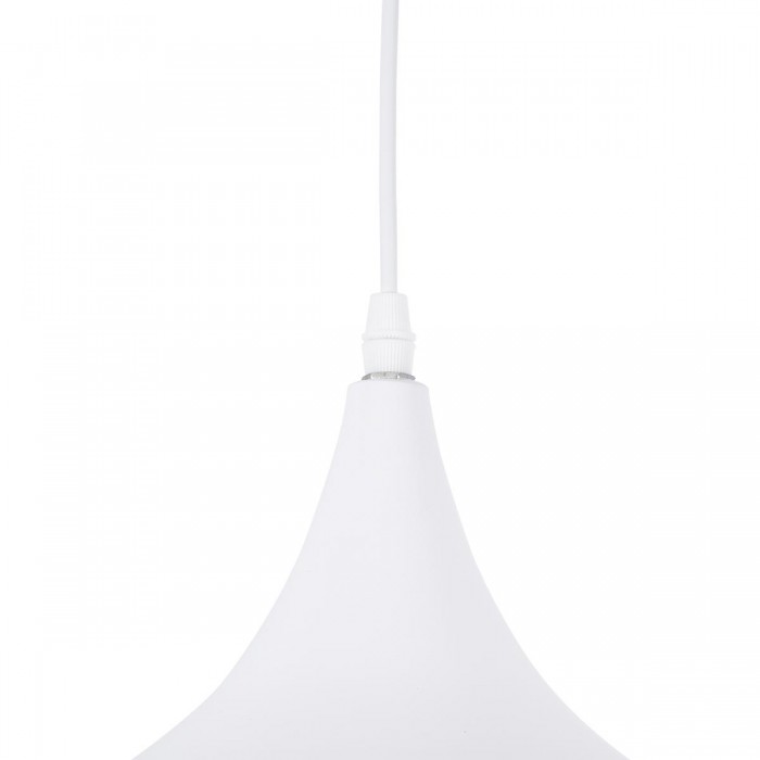 GloboStar® SHANGHAI WHITE 01026 SET 3 Μοντέρνα Κρεμαστά Φωτιστικά Οροφής Τρίφωτο 3 x E27 Λευκά Μεταλλικά Καμπάνα